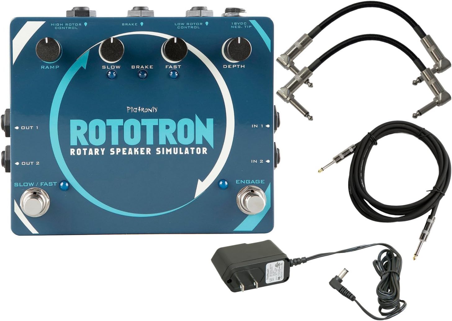 Pigtronix RSS Rototron Rotary Speaker Simulator w/ 3 Cables and Power Supply