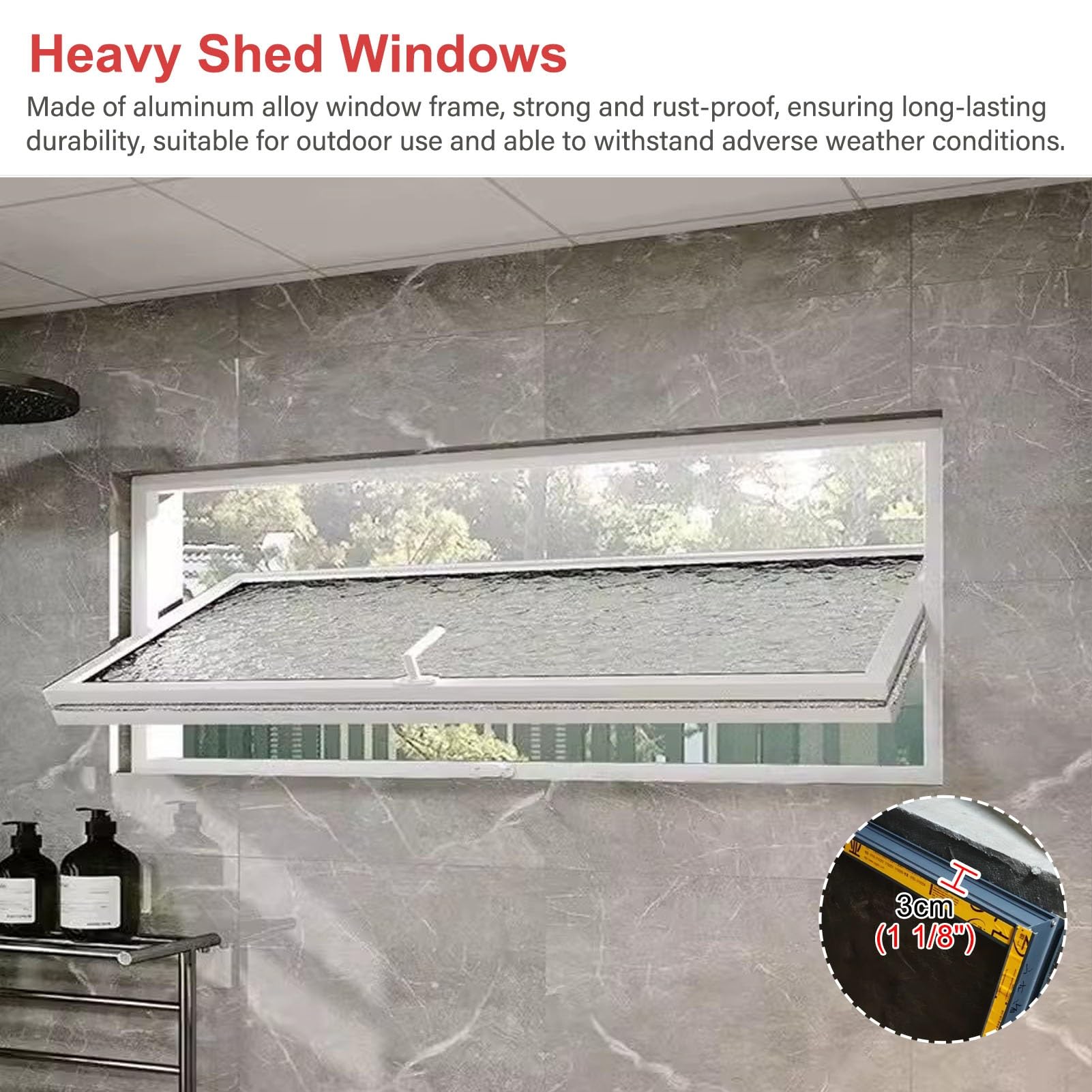 Ventana de Ventilación Ventanas Correderas con Rotación de 360 ​​grados | Ventanas Domésticas de Metal con Ventilación (repuesto), Ventana de Imposta de Montaje Enrasado(20x22in(500x550mm))