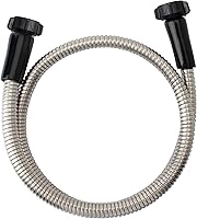Vista 3 de Yanwoo Manguera de jardín de acero inoxidable 304 de 2 pies con conector de latón hembra a hembra, diámetro exterior de 0.709 in de diámetro