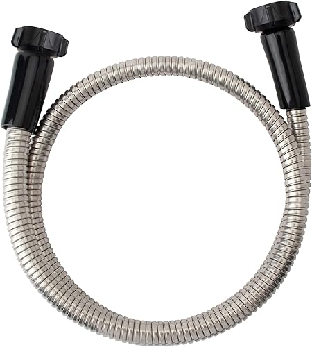 Miniatura 3 de Yanwoo Manguera de jardín de acero inoxidable 304 de 4 pies con conector de latón hembra a hembra, diámetro exterior de 0.709 in de diámetro