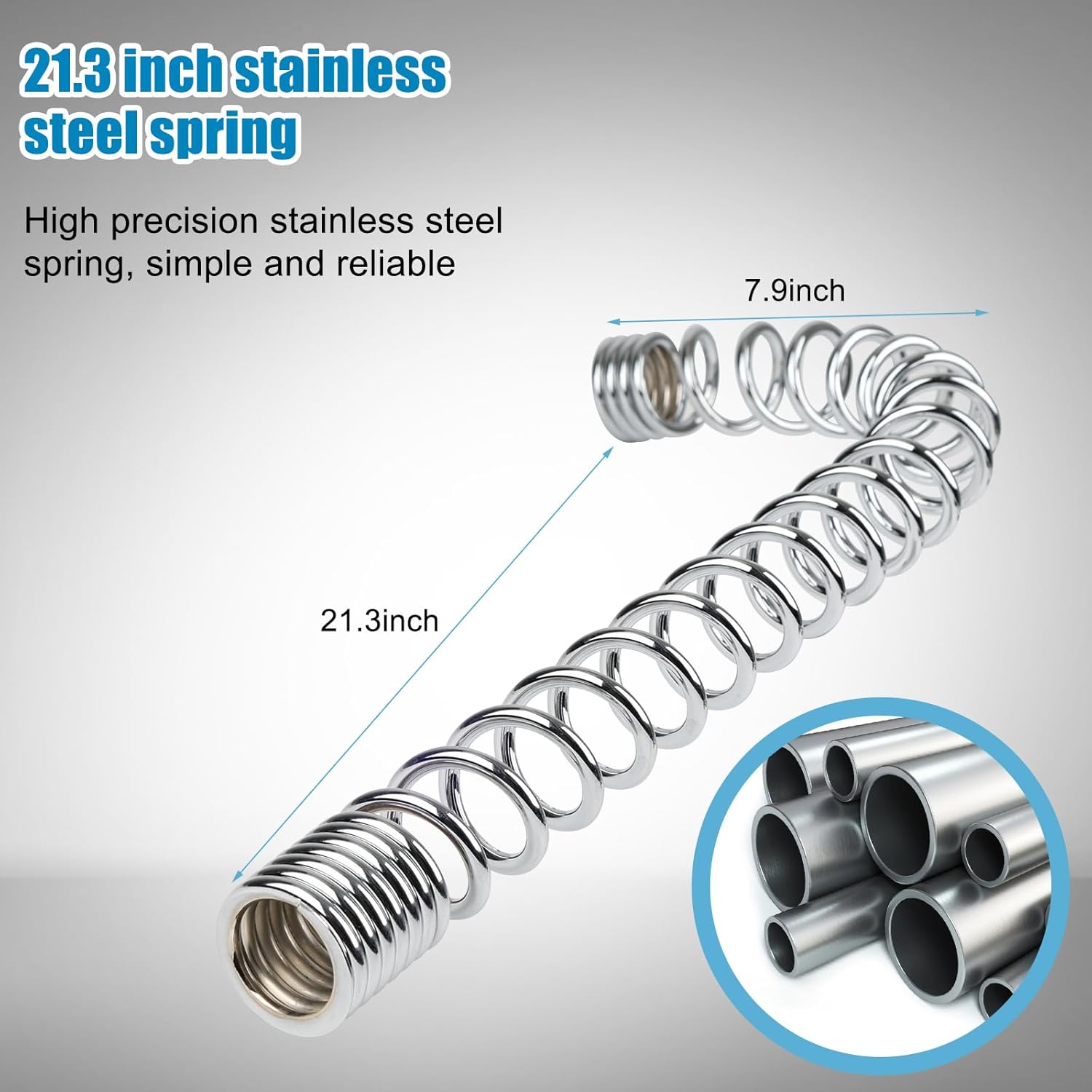 44inch Commercial Sink Hose with Grip Handle & Spring, Replacement B-0044-H Pre-Rinse Hose Stainless Steel Overhead Spring & Heat Resistant Handle for T&S Brass Faucet Restaurant Industrial Dishwasher