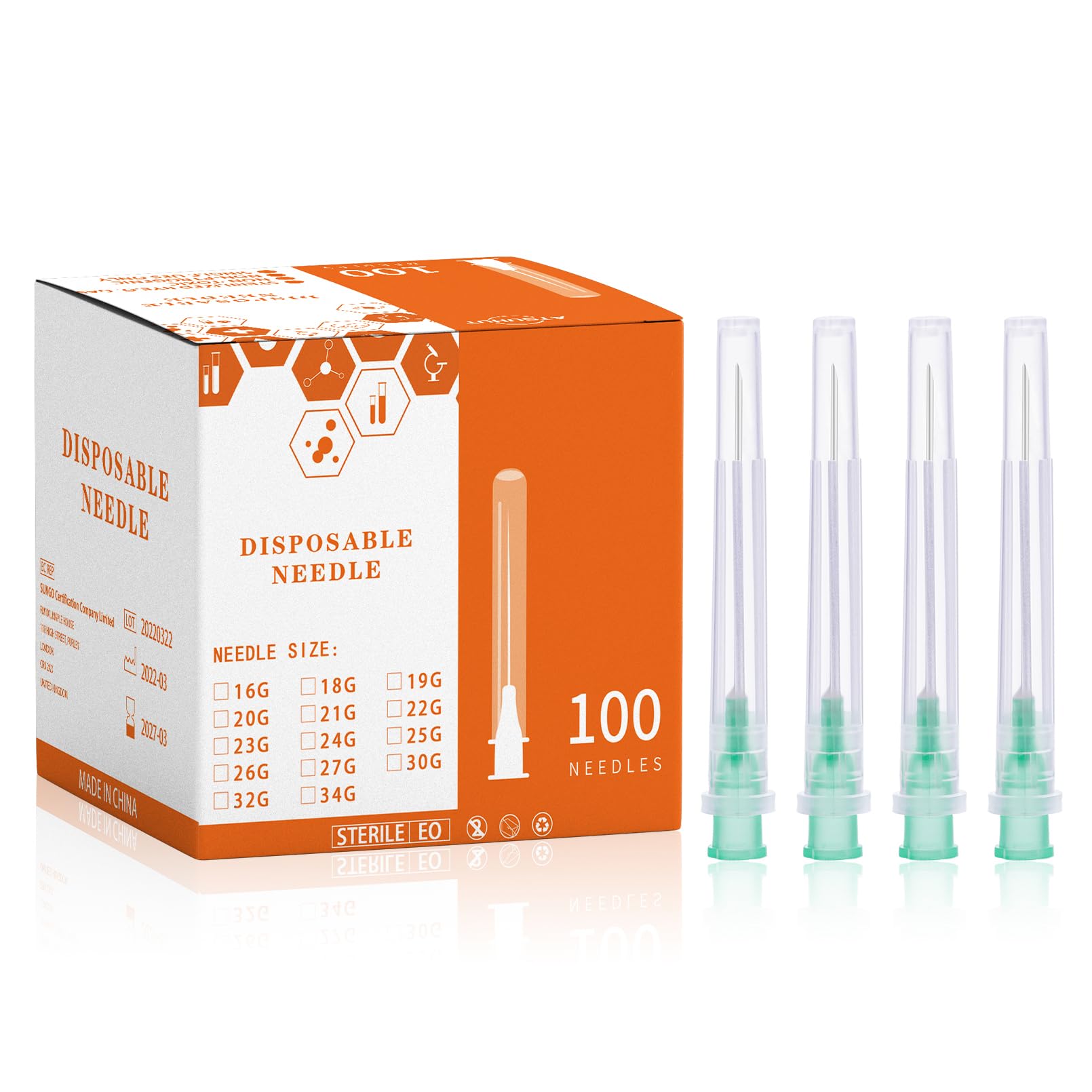 25Ga 1inch/25mm Disposable sterile Needles,Pack of 100 — Amazon image 10