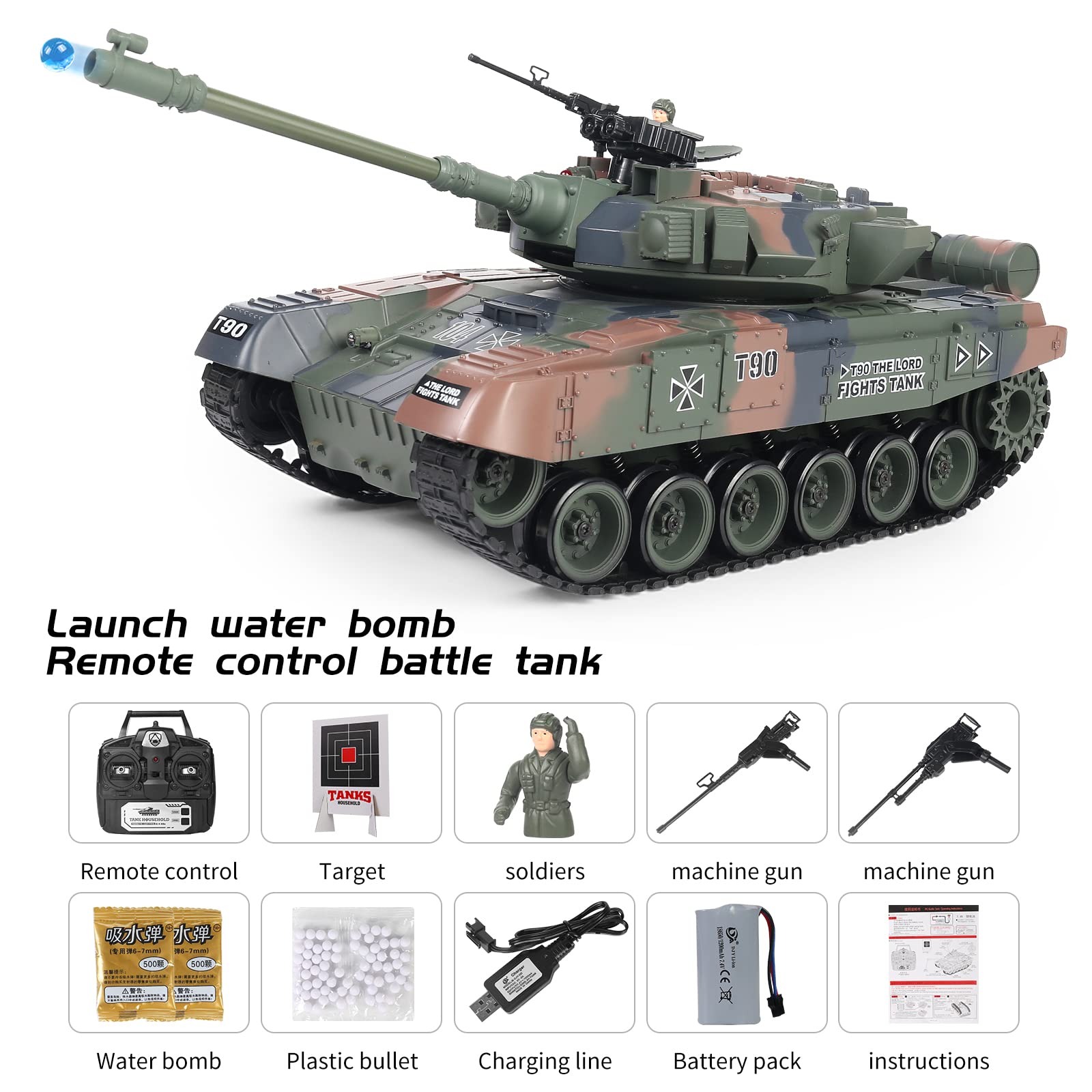 RC Panzer Russland T90 Tarfarbe 1:18 Ferngesteuerter Brother Tank Panzer mit BB Schuss Funktion