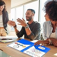 Vista 6 de Officygnet Paquete de 8 carpetas de 2 bolsillos con cierre de 3 puntas, carpeta de plástico resistente con bolsillo frontal transparente, carpetas a
