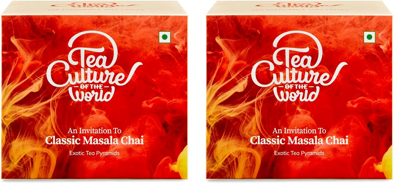 Classic Masala Chai|Masala Tea Bags Enriched With Assam Black Tea Leaf, Cinnamon, Clove, Pepper, Ginger, Tulsi|Morning Tea, 32 Count, 32 Gram