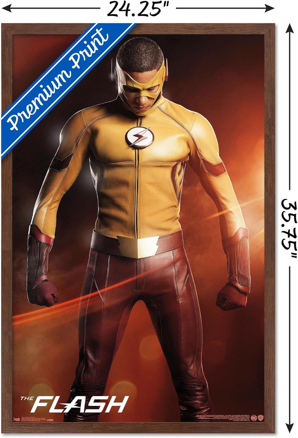 Trends International DC Comics TV - The Flash - Kid Flash Wall Poster, 22.375" x 34", Mahogany Framed Version