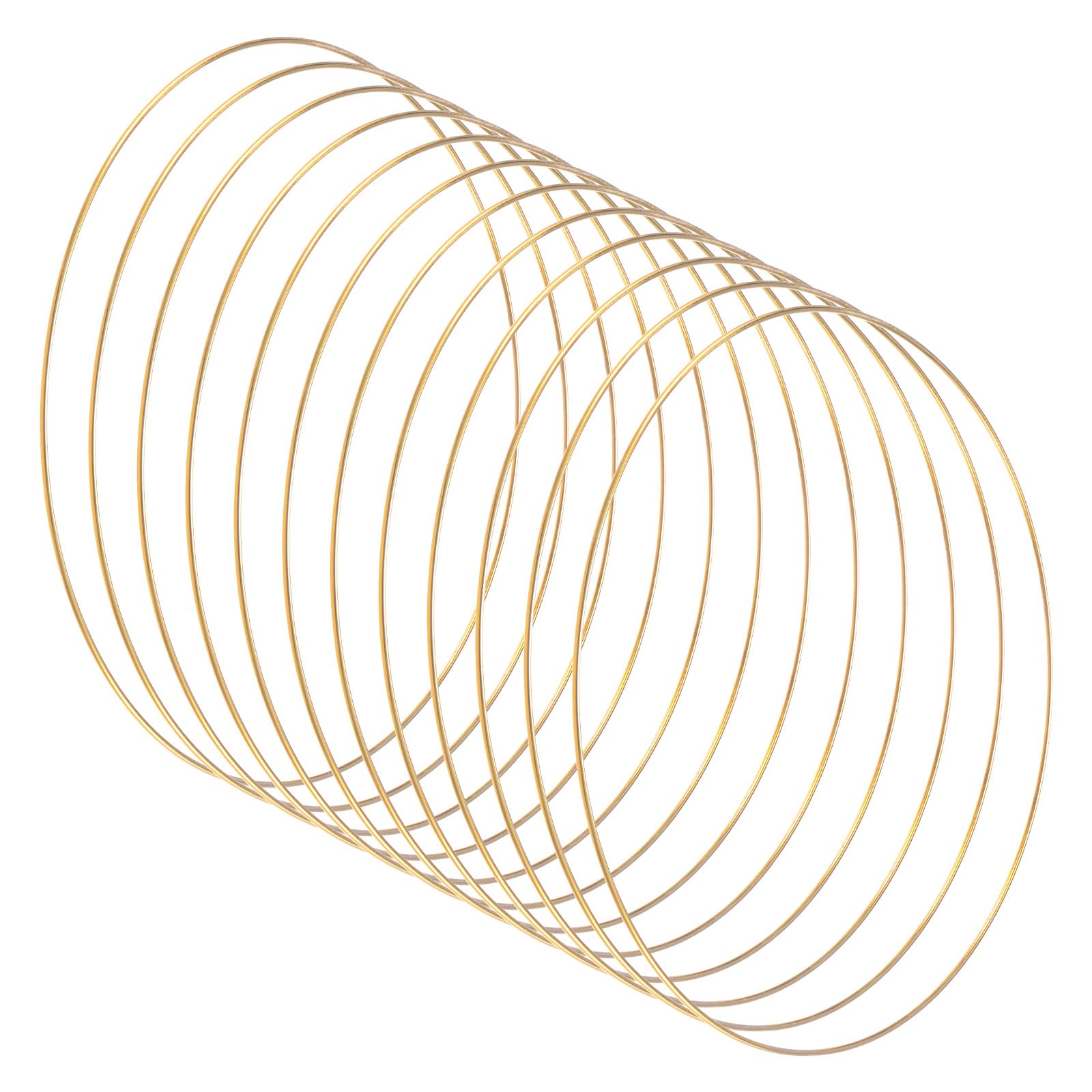 M METERXITY 12-Pack Dream Catcher Rings,11.8 Inch Metal Macrame Wreath Floral Round Rings Crafts Hoop for DIY Wedding Wreath/Wall Hanging Crafts/Christmas Decor[Gold] — image 1