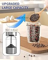 Vista 6 de CIRCLE JOY Gravity Electric Salt and Pepper Grinder Set Automatic Salt and Pepper Grinder Set with LED Light, Battery Operated, Adjustable