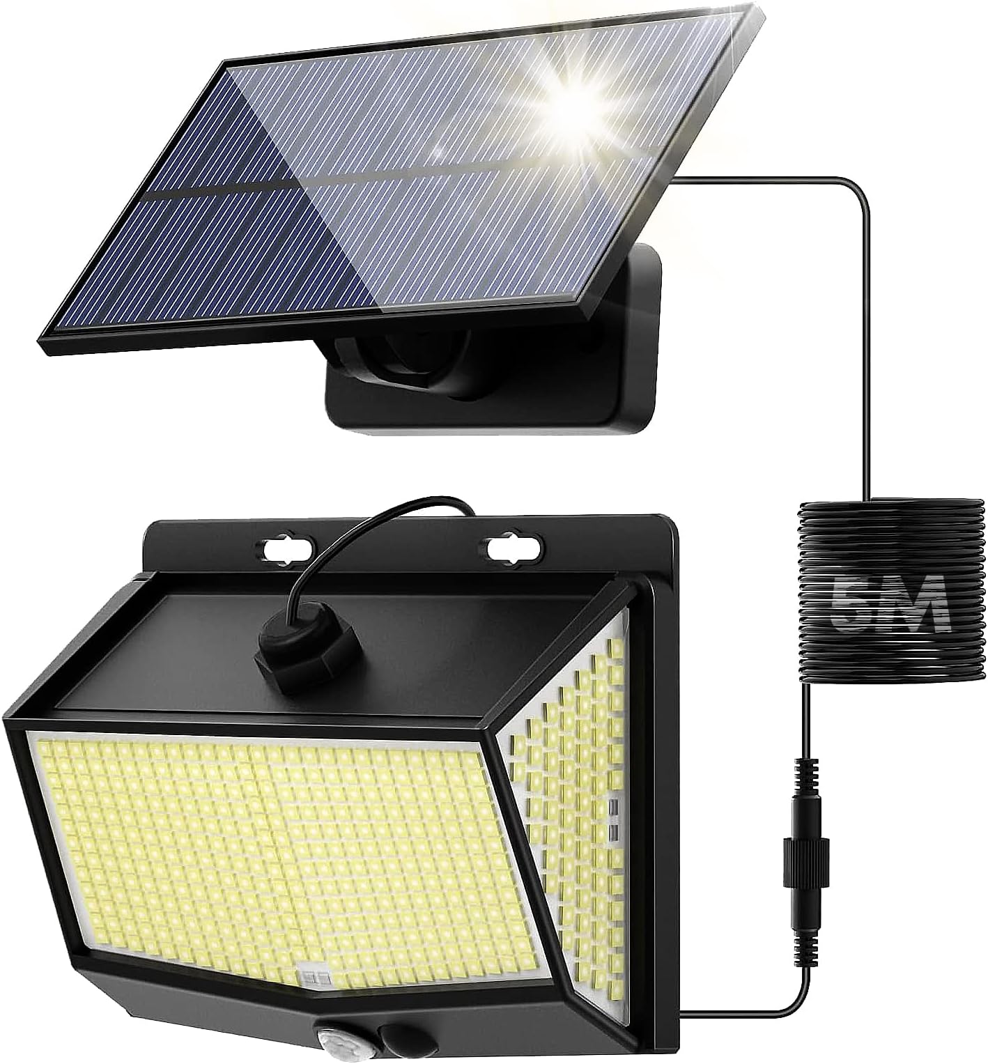 Solar Lights Outdoor, Solar Security Lights Motion Sensor 468 LED, 3 Modes 270° Solar Powered Flood Lights IP65 Waterproof PIR Solar Wall Garden Door Yard Shed Hut, Black (Solar Light 468led)