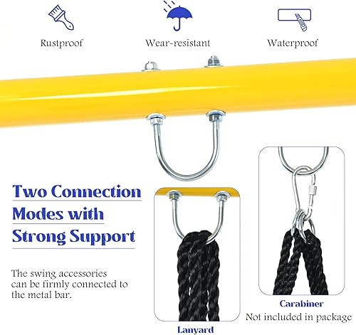 Miniatura 3 de KOTEK Juego de columpio para niños al aire libre de 550 libras con soporte de columpio de metal, columpio de árbol de platillo de 40 pulgadas, marco