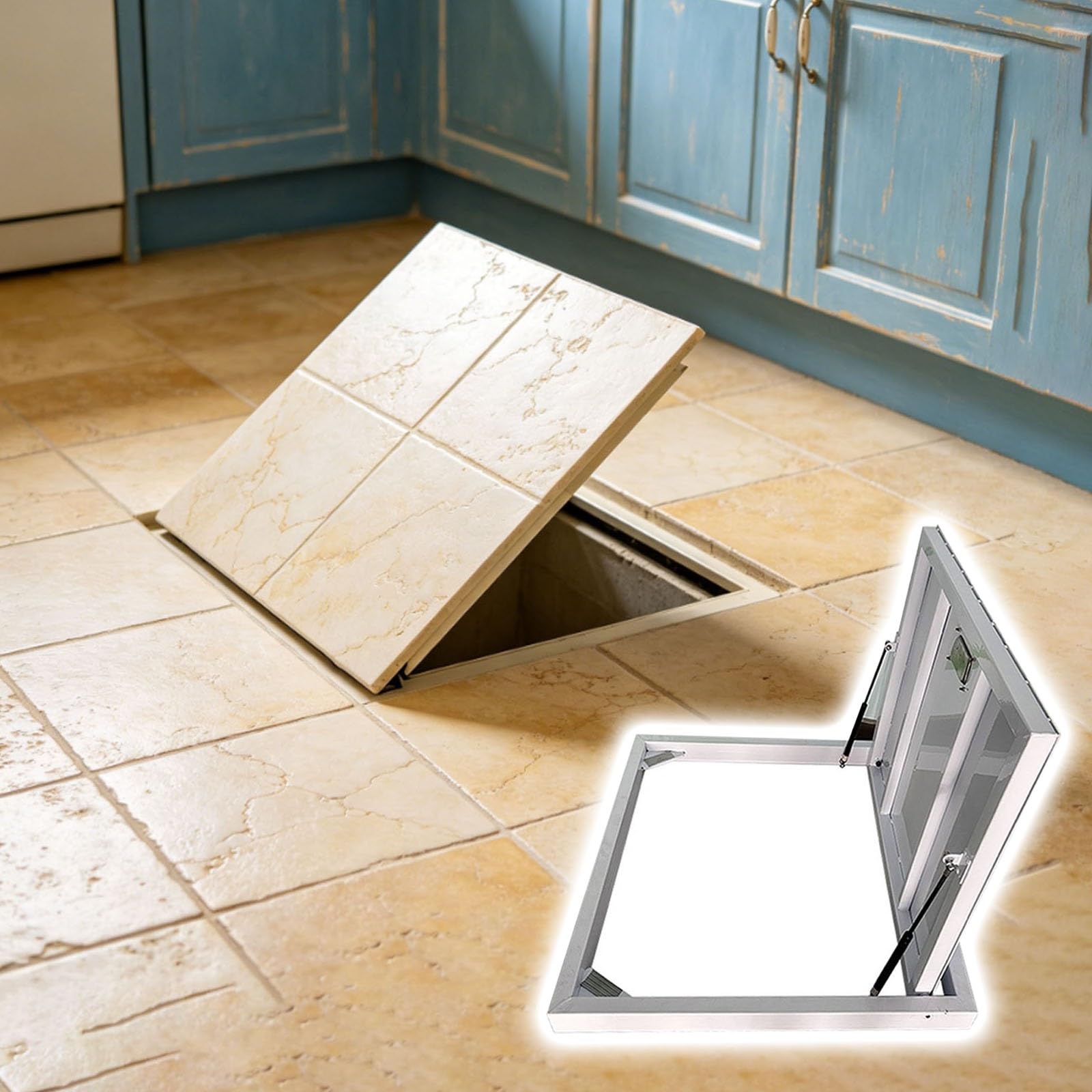 Trappe de toiture et sol 21x21 in en acier inoxydable pour cave