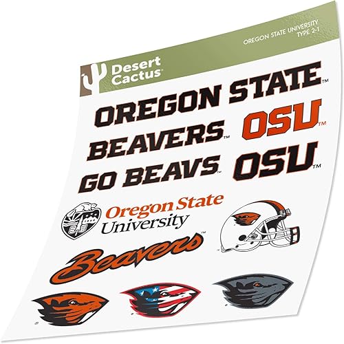 Miniatura 3 de Desert Cactus Calcomanías de vinilo OSU Beavers de la Universidad Estatal de Oregón, calcomanías de vinilo para laptop, botella de agua para