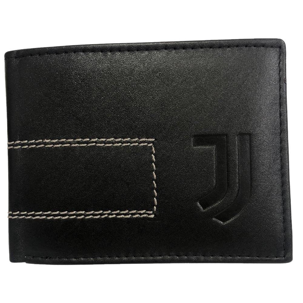 Juventus FC - Portafoglio Uomo Pelle, Nero, Compatto, Squadra di Calcio, Porta Documenti, Porta Monete, Tessere, Prodotto Ufficiale