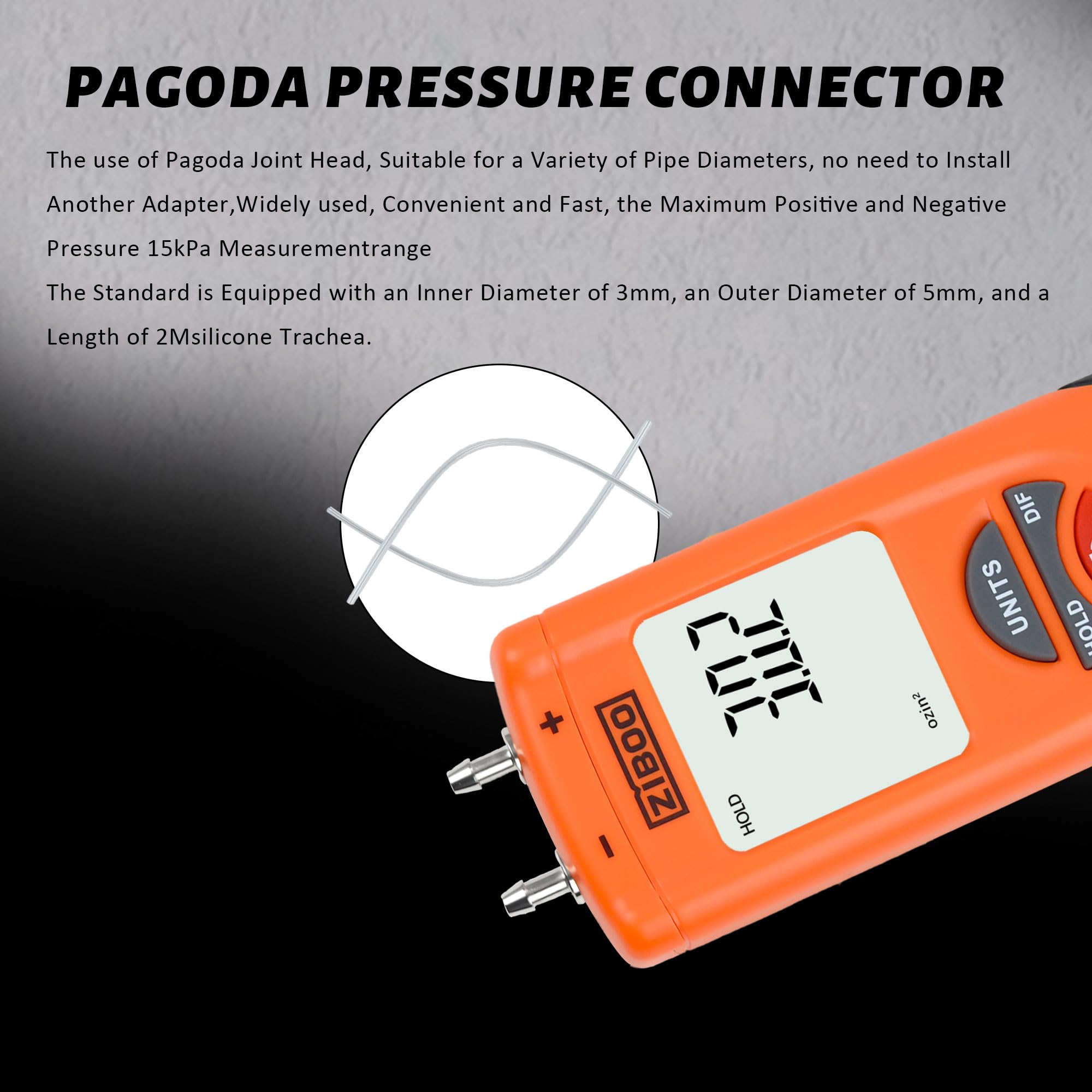 ZIBOO ET1013 Digital Manometer - Pressure Tester -9 ZIBOO ET1013 Digital Manometer - Pressure Tester -9