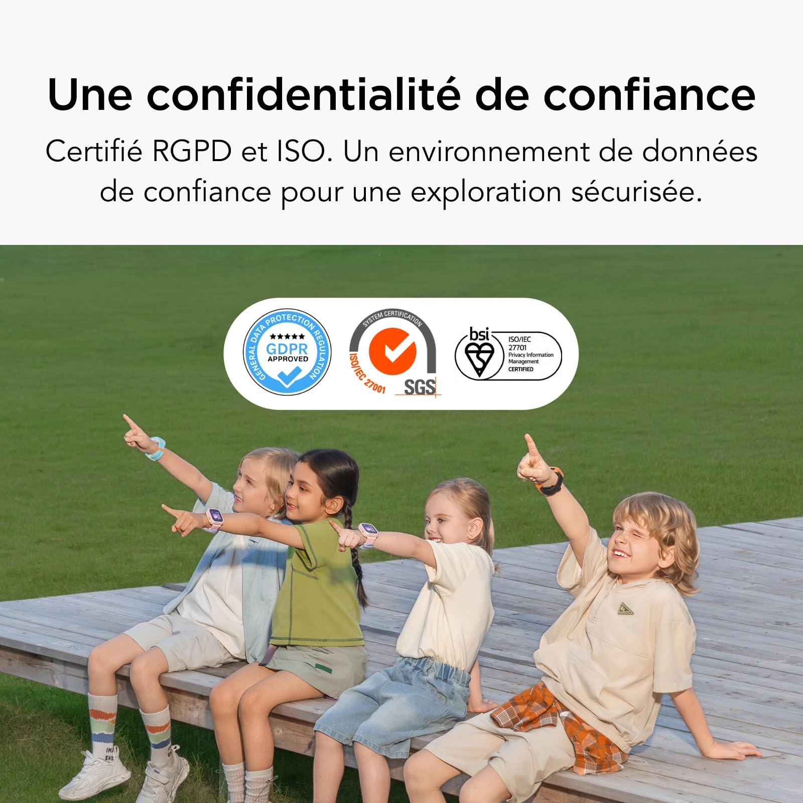 TCL Kids Watch K5, Fine, sûre, GPS précis, appels vidéo, RGPD, Nano-SIM, Rose