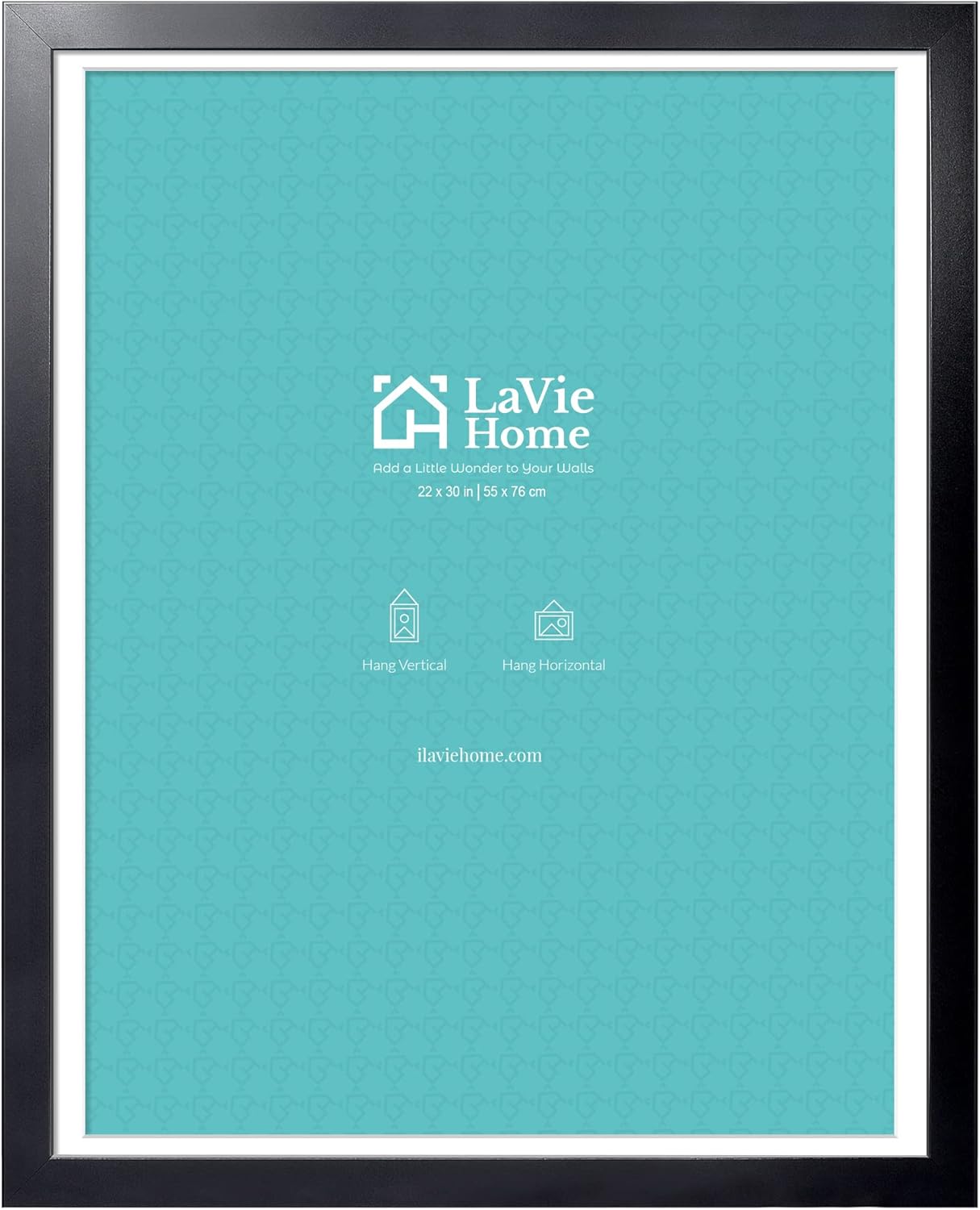 BROKEN FRAME LaVie Home 22 x 30 Poster Frame Black, Display Pictures 18x27 with Mat or 22x30 Without Mat, Stable and Sturdy Picture Frame and Polished Plexiglass, Horizontal and Vertical Format of The Wall?1 Pack? 22x30 Black