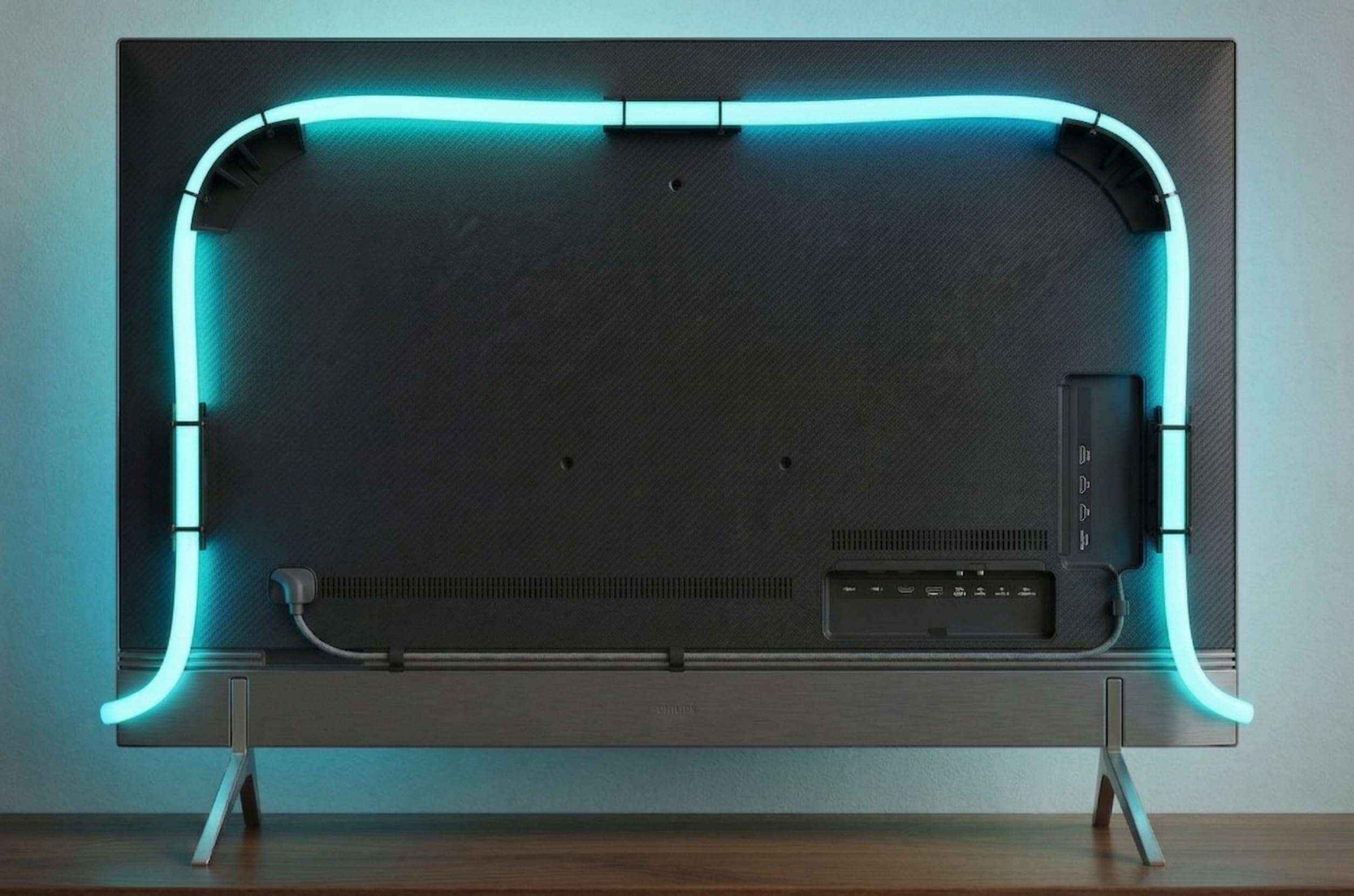 Support compatible avec Philips Hue Play Gradient Lightstrip - Ajustement parfait - Maintien stable - Montage TV - Répartition uniforme de la lumière