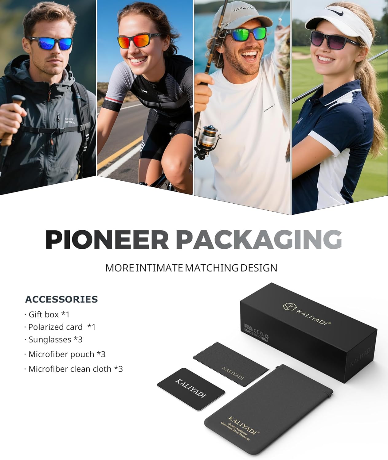 KALIYADI Polarized Sunglasses Men Sports-Sunglasses: Classic Sun Glasses for Driving, Fishing for Women with UV400 Protection - Image 7