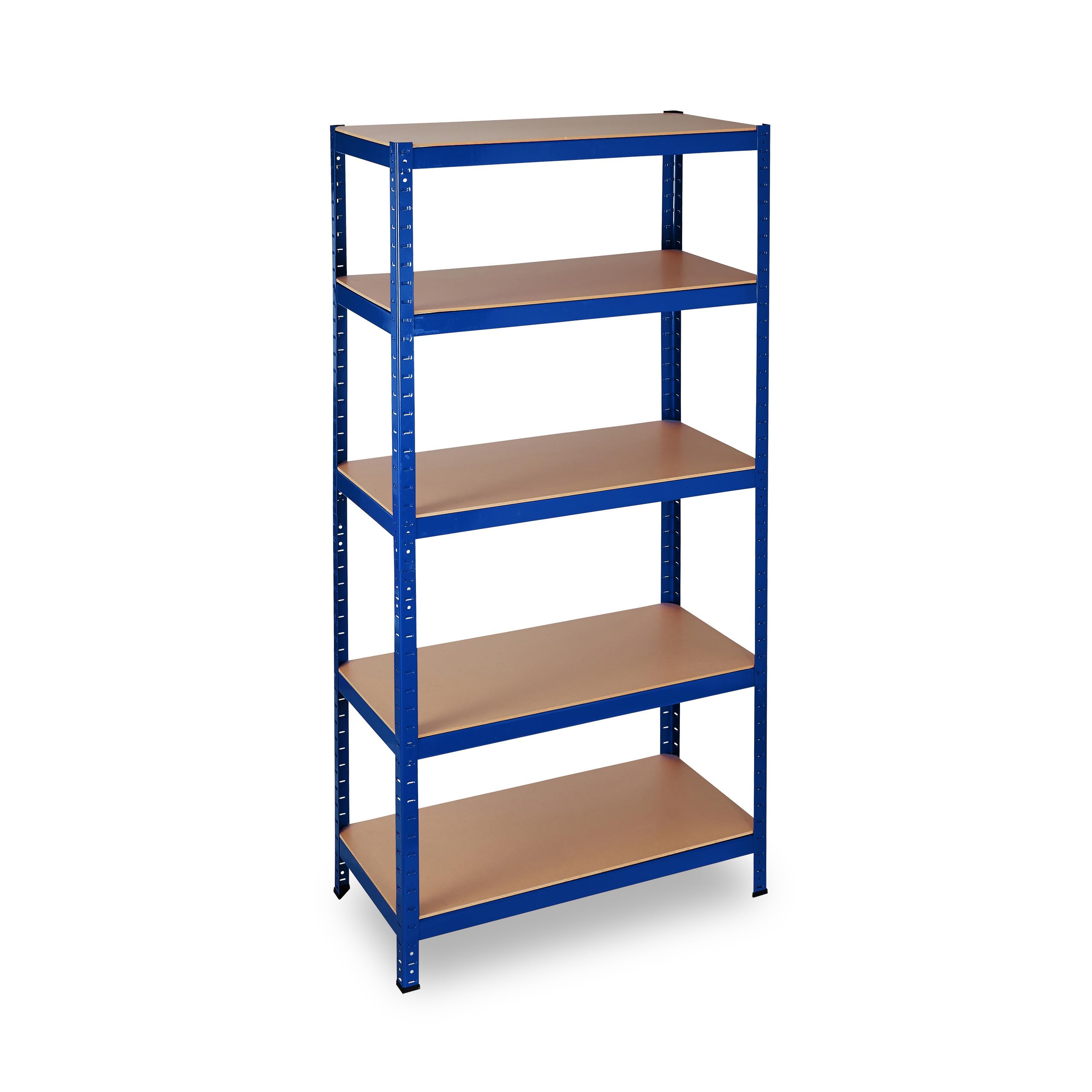 Relaxdays Estantería de almacén, 1325 kg, Cinco estantes, Ensamblaje, Organizador, Acero, 180 x 90 x 45 cm, Azul