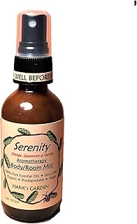 SERENITY Aromatherapy Body and Room Mist Spray - Orange, Spearmint & Vanilla - 100% Pure Essential Oils, All Natural, Cruelty Free, Vegan, Organic, Biodegradable, Non GMO (2 oz)