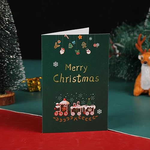 Miniatura 7 de 24 tarjetas de felicitación de Navidad con sobre, tarjetas de agradecimiento de Navidad con 6 patrones, tarjetas surtidas de felicidades, regalos