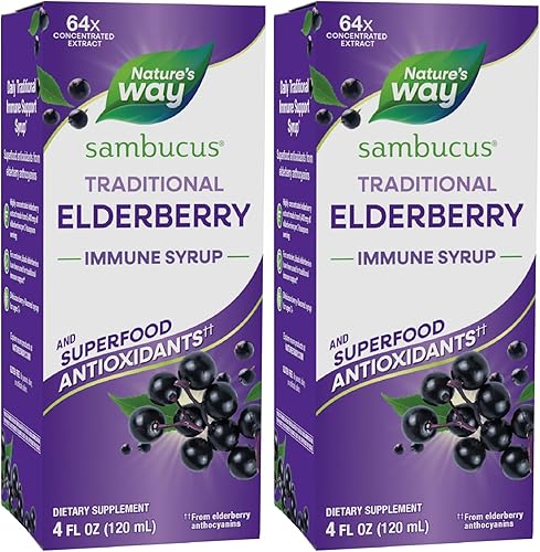 Nature's Way Sambucus - Jarabe de saúco original, extracto de saúco negro, apoyo inmunológico tradicional, delicioso sabor a baya, 4 onzas líquidas