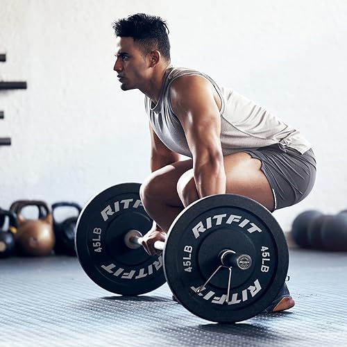 Miniatura 9 de RITFIT 7FT Olympic Barbell for Strength and Weightlifting Training - 2 Inch Olympic Bar for Squat, Deadlift, Bench Press, Curl, Overhead Press -