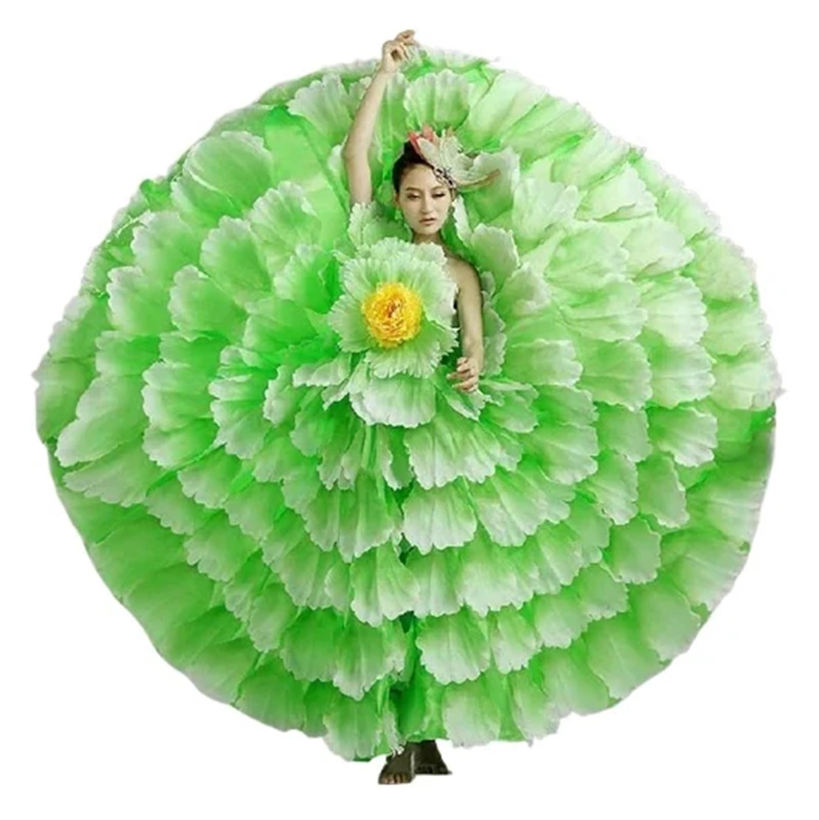 Gonna da ballo flamenco, costume, abbigliamento moderno for spettacoli, gonne a petali, abito Per il Flamenco