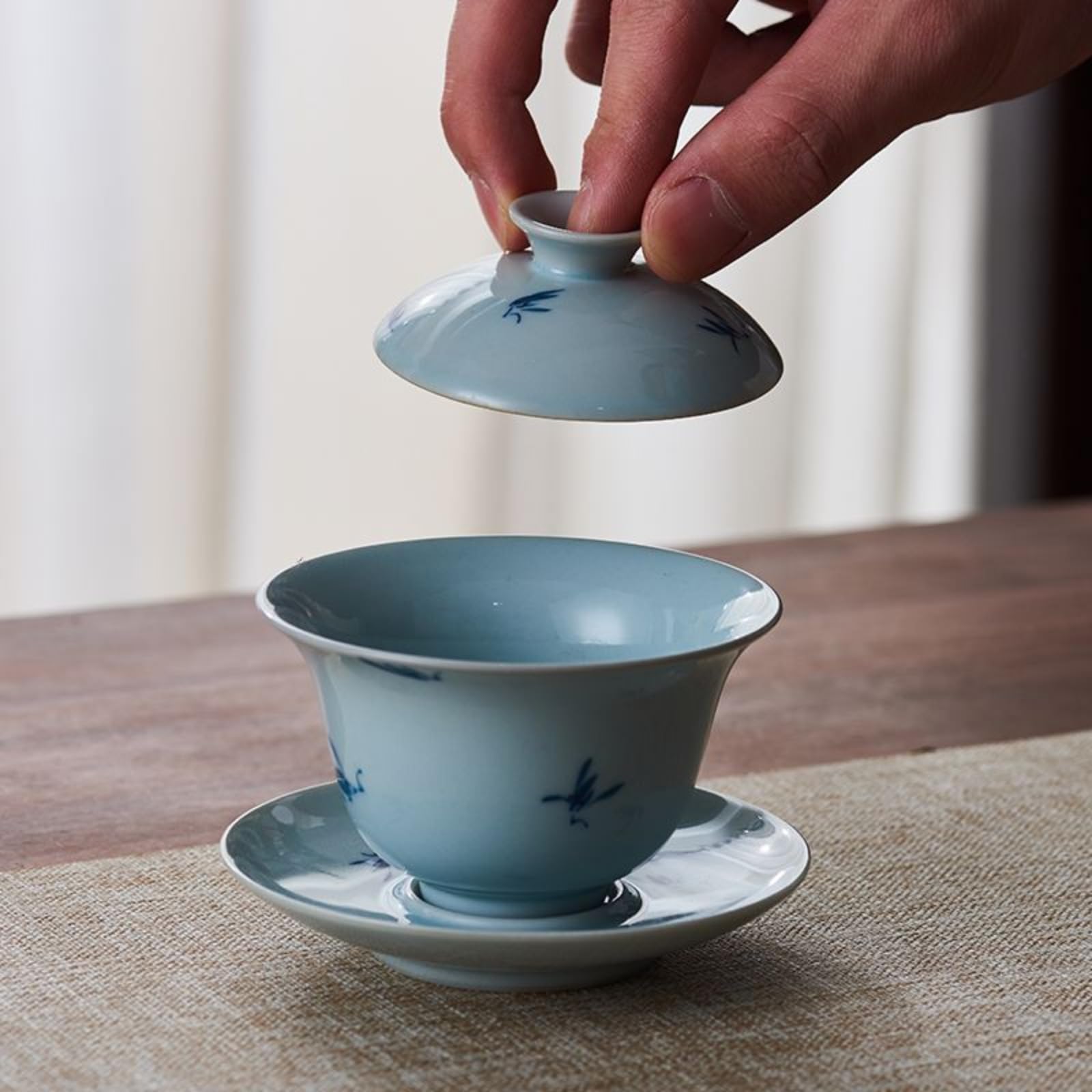 Ręcznie rysowana orchidea Gaiwan, 110 ml, żaroodporna miska do herbaty ceramiczna Kung Fu zestaw do herbaty