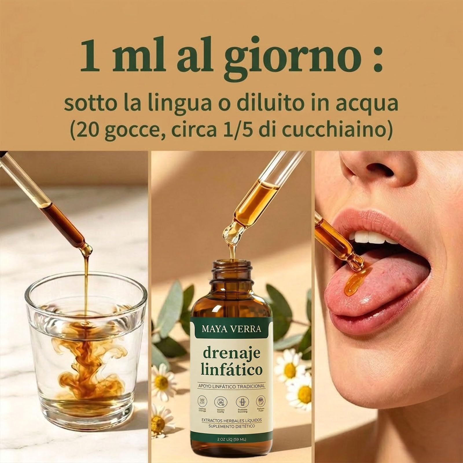 Mayaverra Drenaje Linfatico Gocce, Gocce di Benessere peril Drenante Linfatico, Formula Erboristica Naturale, Senza Glutine, Adatte per Donne e Uomini (2)