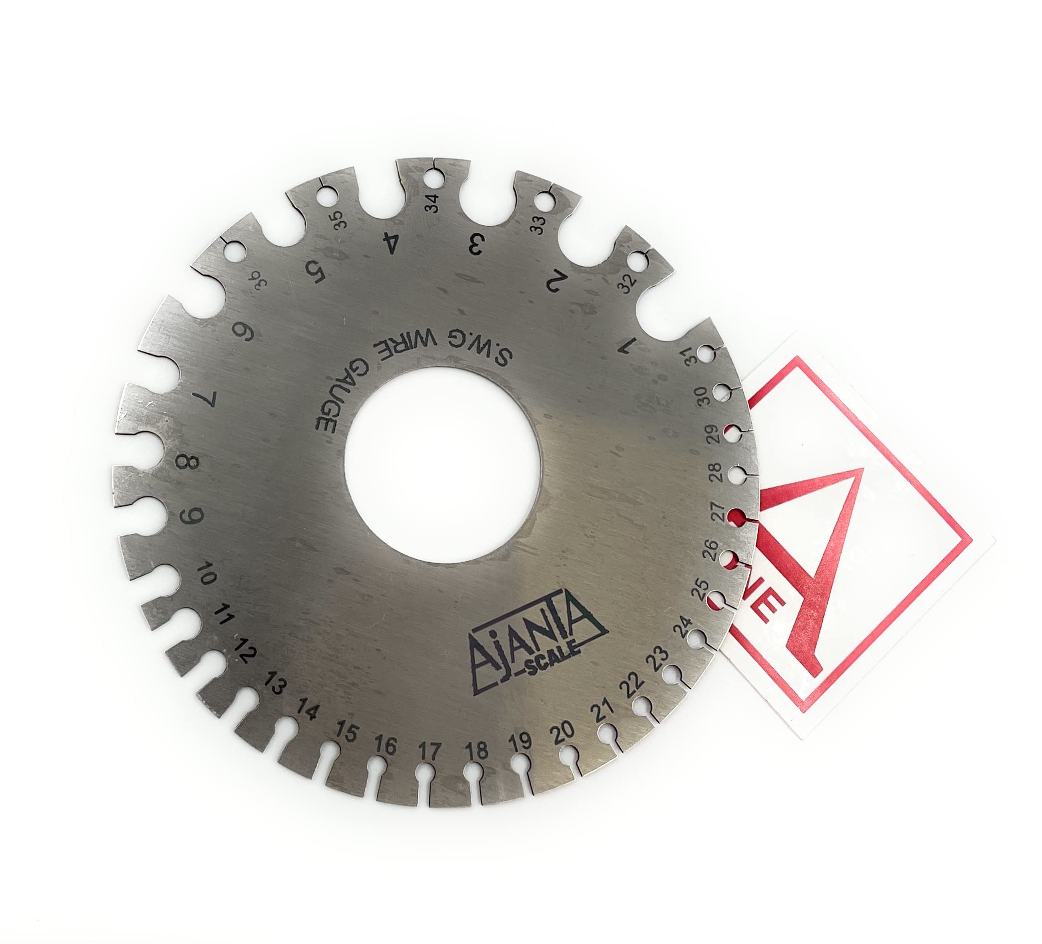 Aone Ajanta Precision Wire Gauge Round with SWG 1-36 & mm Measuring for Wire/Plate Manufacturer, Fabricators, Traders and Jewellers for Showroom, Workshop, Goldsmith, Jewellery Making, Hobby Craft DIY