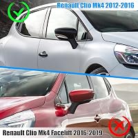 JinsenTGG Tükörkupak Renault Clio 4 Zoe Capture Fekete Bal Jobb Oldali Visszapillantó Tükörvédő 4
