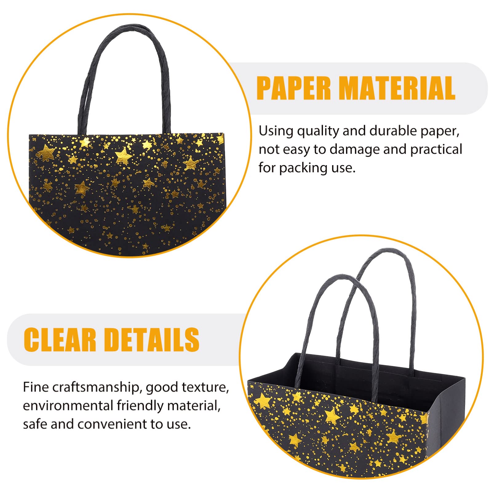 minkissy 40stücke Sternenbedruckte Geschenktüten Für Abschlusspartys Schwarze Papiertüten Mit Goldprägung Für Geburtstagsfeiern Und Besondere Anlässe