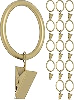 Vista 10 de MERIVILLE - Anillos de cortina con clip de 1.5 pulgadas de diámetro interior, se adaptan a cortinero de hasta 1 y 1/4 pulgadas