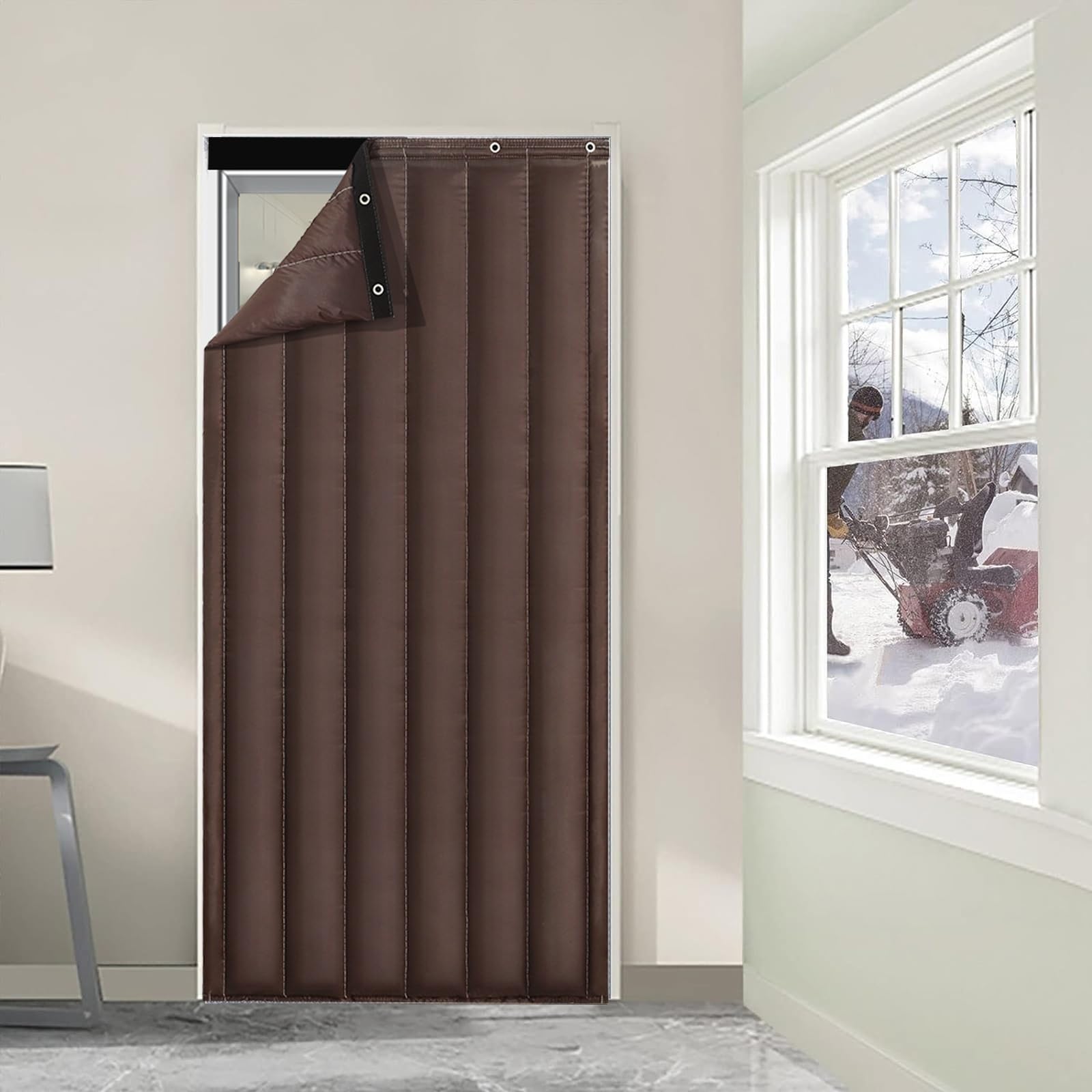 Wärmeschutzvorhang Für Türen – 100x200 Cm, Thermisch Isoliert, Wind- & Wasserdicht, Mit Magneten & Selbstschließend – Perfekt Für Balkontüren Und Wohnzimmer