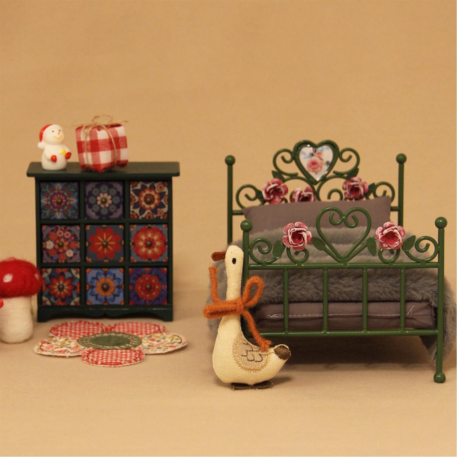 Lit Poupon Minamzee 1:12 Maison De Poupée - 8Pcs Ensemble De Meubles De Berceau Poupon