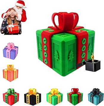 The Annoying Present, Annoying Gift Box with Screws, Surprise Funny Prank Box, Annoying Funny 3D Printed Screw Gifts Boxes Ideal for Birthday, Christmas C-Green Red