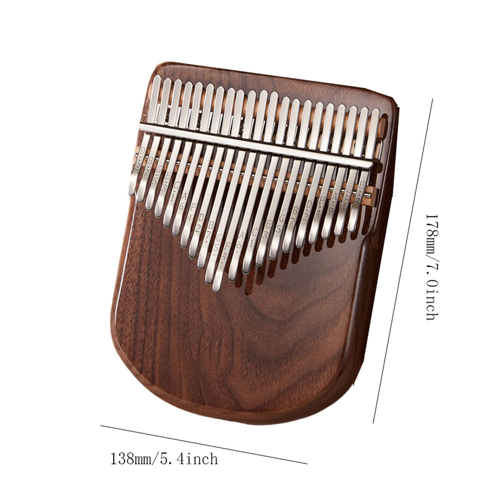 Exquisiter Klang Daumenklavier Mädchen und Jungen Fingerklavier Musikinstrument，21 Tasten，Bedruckt mit kleinen Blumenformen，Geschenk（Walnuss） Einfach zu Spielen