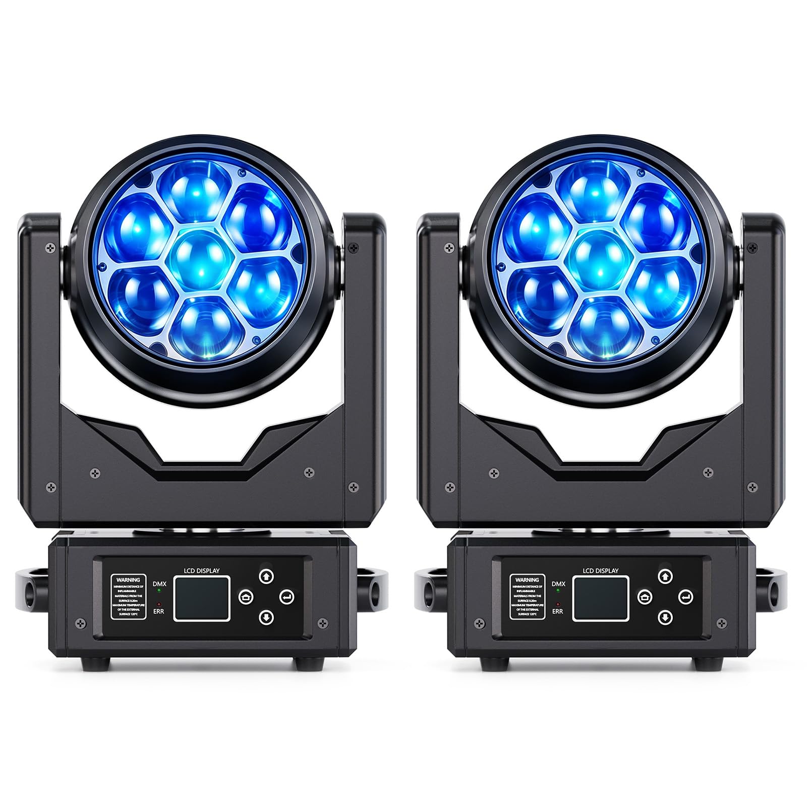 2 PCS 280W LED Moving Head Discolicht Partylicht,RGBW Beam Scheinwerfer mit elektronischem Fokus,Wash Beam Vortex Kaleidoskop Effekte,DMX512 Bühnenlicht Strahl für Hochzeit DJ Bar Party
