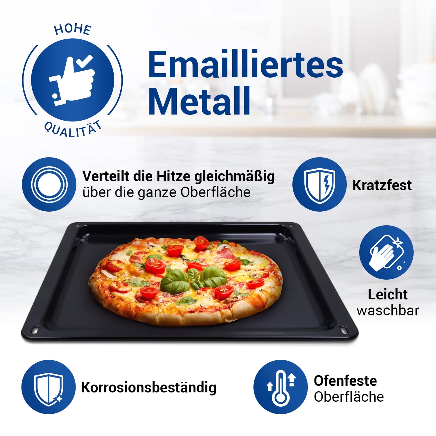 VIOKS Tiefes Backblech 42x37 + Ofenhandschuhen Ersatz für AEG 353193923/3
