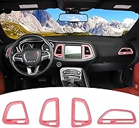 Vista 12 de Voodonala para Dodge Challenger 2015-2021, accesorio de recorte para salida de aire de la consola central (Azul, 4 piezas)