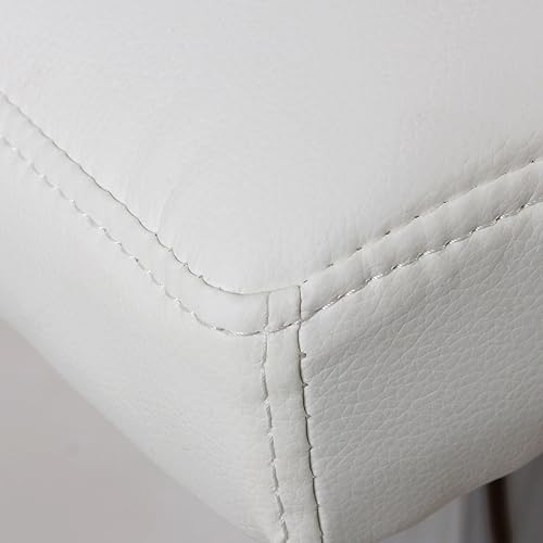 2 taburetes de barra ajustables de piel sintética para mostrador, silla de comedor, color blanco, paquete de 2 (150)