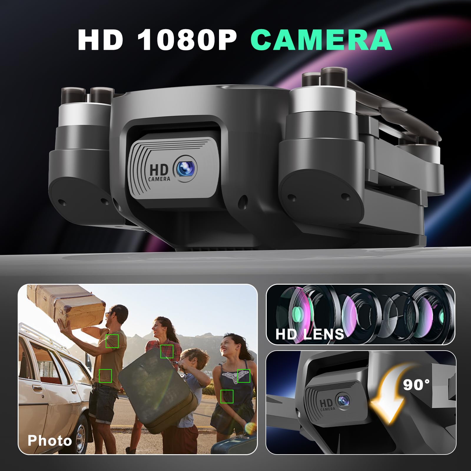 Drone con Telecamera Motore Brushless Droni per Principianti Velocità Massima di Volo 40 KM/H 1080P HD Motorizzato Regolabile Pieghevoli RC Quadcopter Controllo APP