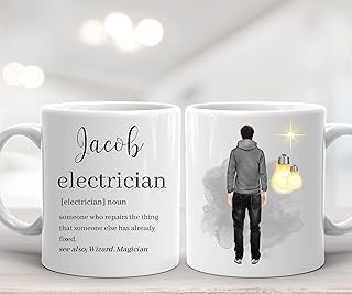 Electrician Mug, Gifts for Electrician Gifts for Men, Funny Electrician Gifts, Personalised Electrician Gifts, Electrician Presents, Gift for Electrician Birthday…