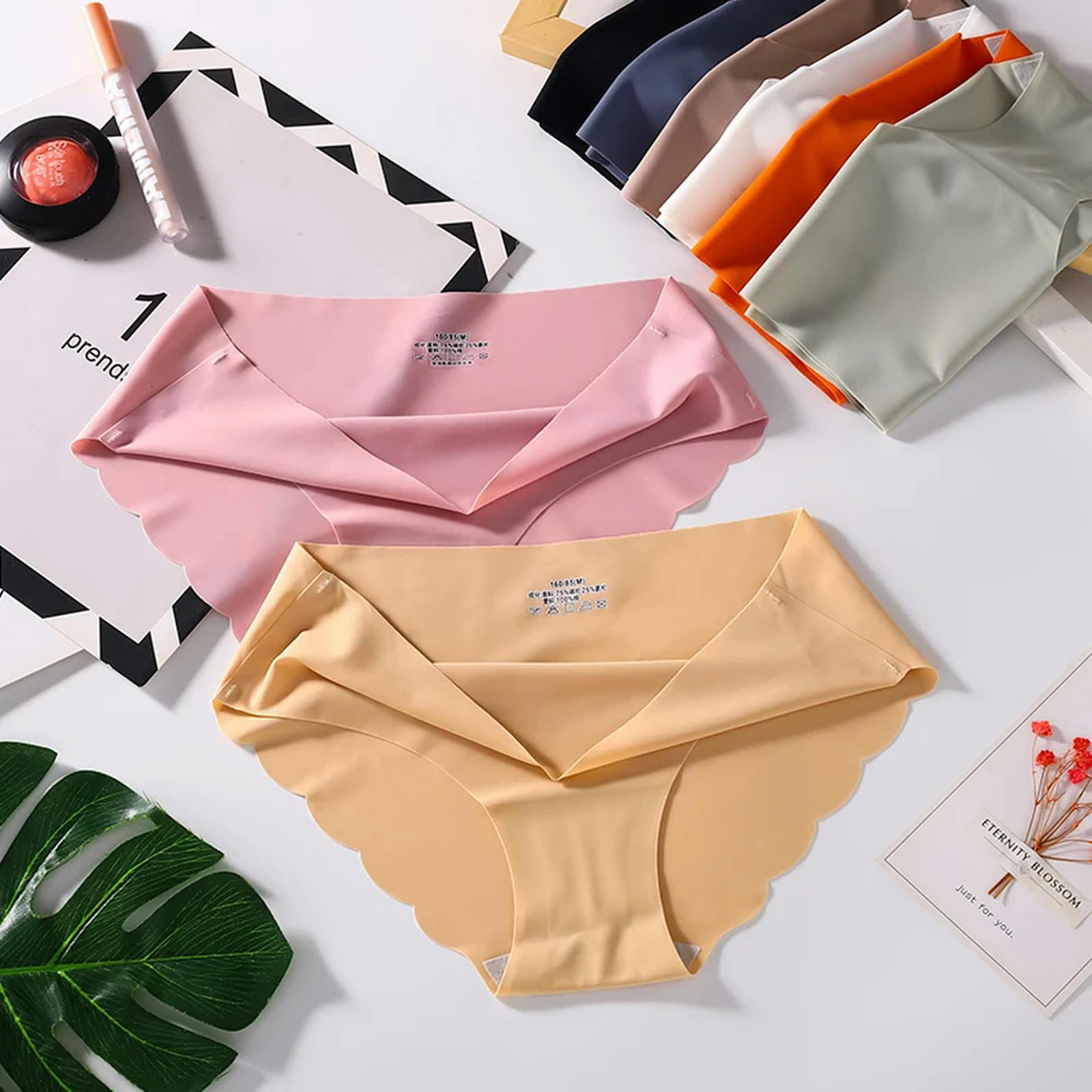 Ropa Interior Mujer 4 Piezas De Seda Sin Costuras Brastas Sexy para Mujeres Mid -Mid Winist Comunicy Girl Silk Panty Mujer Mujer Lencería-Establecido 23-SG
