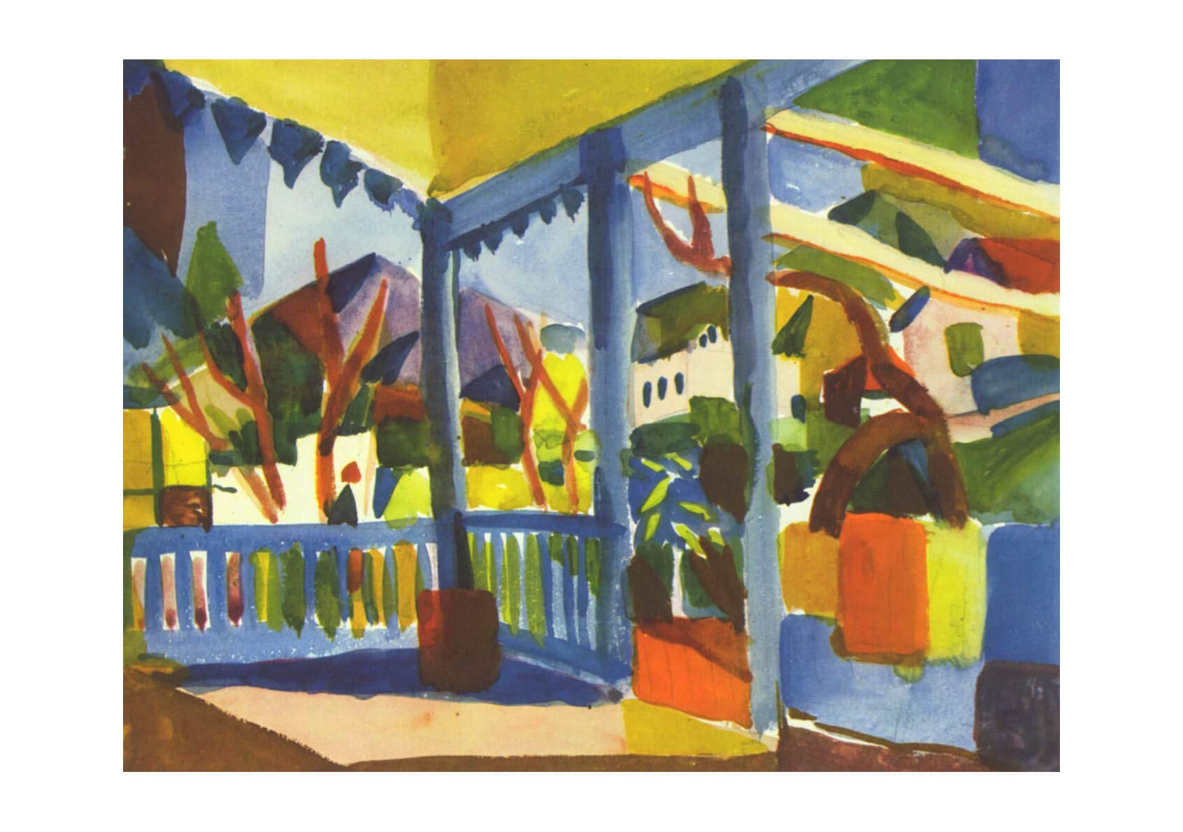 August Macke Stalls impression d'art mate haut de gamme non encadrée