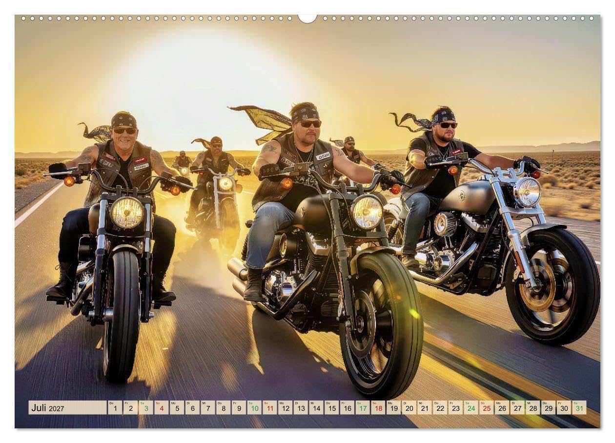 Rockerglück (hochwertiger Premium Wandkalender 2027 DIN A2 quer), Kunstdruck in Hochglanz: Zwischen Asphalt und Horizont entsteht ein Glück, das nicht erklärt werden muss. (CALVENDO Menschen)