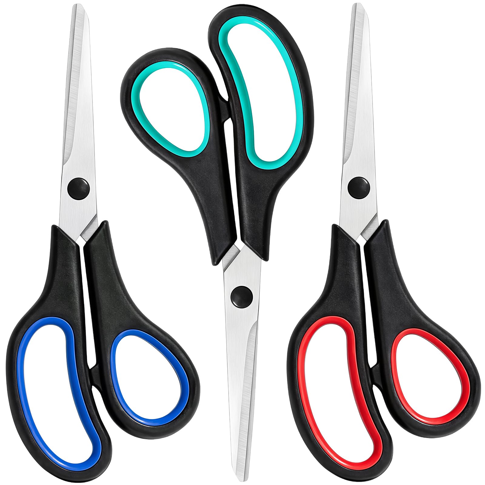 3 Packs Scissors All Purpose, 8 Inch Scissors Bulk Sharp Sewing Fabric Shears for Office…