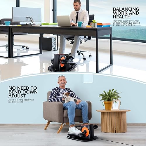 Miniatura 6 de Under Desk Elliptical, Ellipse Leg Exerciser While Sitting for Seniors, Quiet Portable Electric Seated Pedal Exerciser with Remote Control and 12