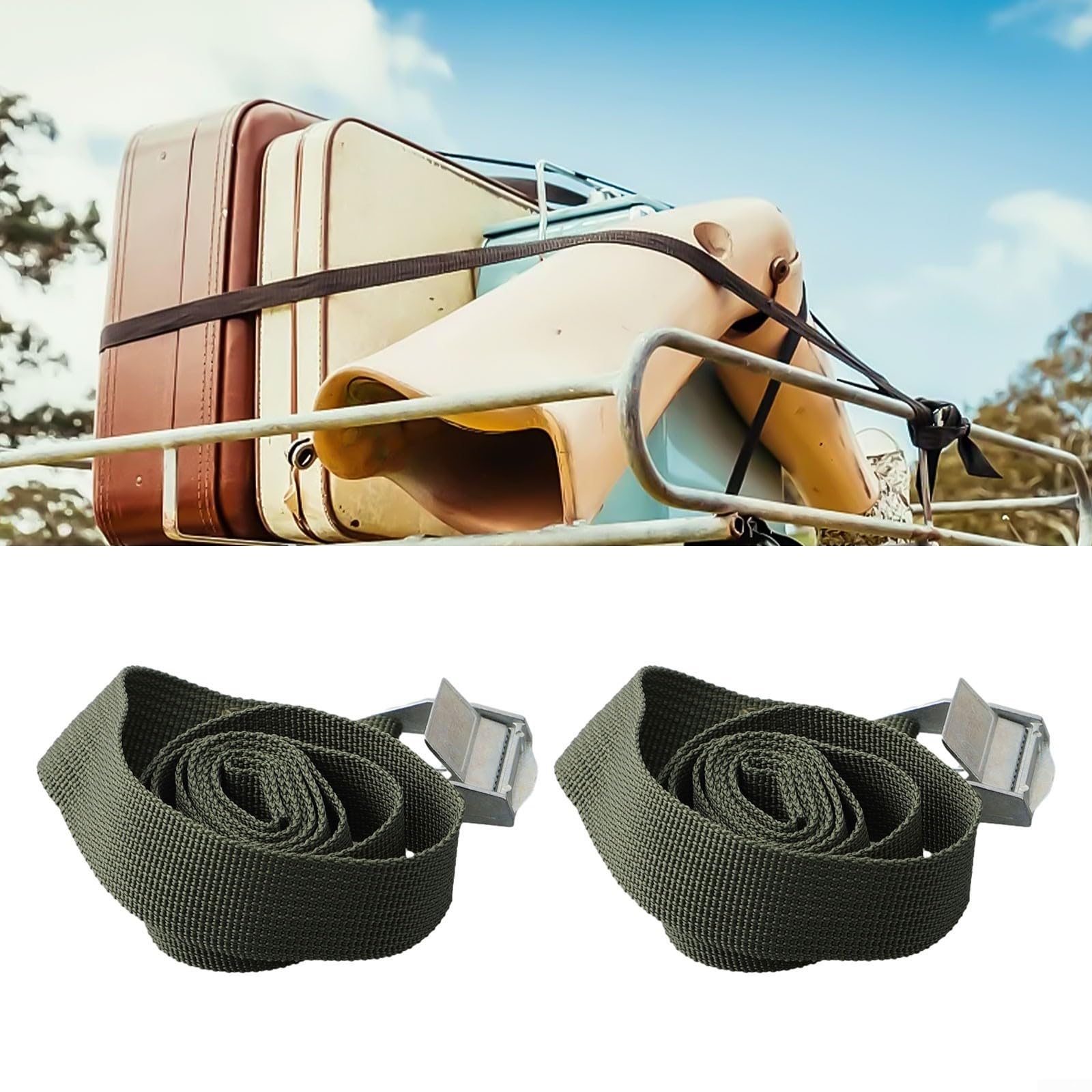 Ladungs-Zurrgurt, Hochleistungs-Ratschengurte, Sichern Sie Ihre Ladung mit 1 m x 25 mm Zurrgurten, 2er-Set, Klemmschnalle, hohe Tragkraft